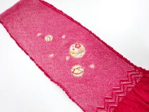 正絹　振袖用　絞り　刺繍　帯揚げ
